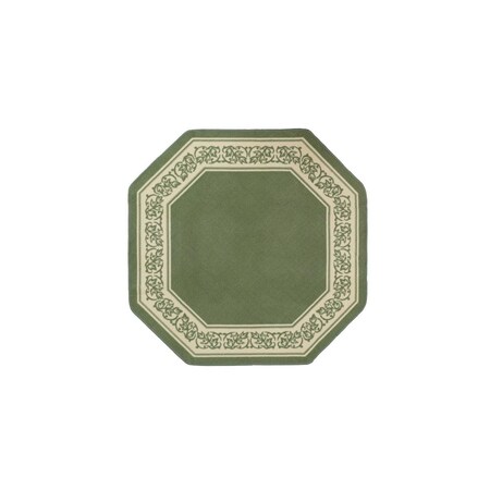 Manmade 54 x 54 in. Floral Border Octagon Accent Rug - Green MA2613944
